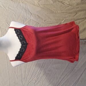 Miss Ganna Velveteen Tank w/Black Lace SZ LG
